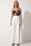 Waist Velcro Closure Loose Pants White Lyl0001