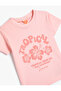 T-Shirt Floral Printed Short Sleeve Crew Neck Cotton - 3