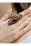 Natural Stone Pink Quartz Natural Stone Antique Adjustable Women's Ring Euy45Pk