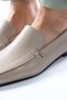Aria Genuine Leather Mink Color Blunt Toe Women's Loafer Shoes - 7