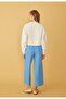 Women's Navy Blue Front Embroidered 3 Thread Raised Sweatshirt - 6