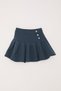 Girl's Pleated Skirt with Snap Fasteners, Ages 7-12, Indigo - 4