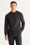 Men's Anthracite Melange-Bordeaux 2-Pack Standard Fit Regular Cut Crew Neck Knitwear Sweater - 3