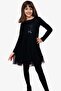 Girl's Dress Sequined Bow Tulle 4-9 Years, Black - 2