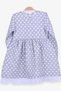 Girl's Long Sleeve Dress Polka Dot White Floral 3-7 Years, Gray - 2