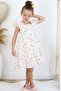 Girl's Dress Floral Frilly Embroidered 2-6 Years, Ecru - 2