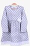 Girl's Long Sleeve Dress Polka Dot White Floral 3-7 Years, Gray