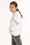 Cat Printed Kangaroo Pocket White Color Girl's Hooded Sweatshirt - 8