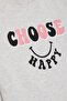 Girl's Tunic Happiness Themed Text Printed 8-12 Years, Beige Melange - 4