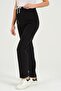 Maternity Front Zipper Pocket Mom Fit Soft Textured Thessaloniki Tracksuit Set Black - 4
