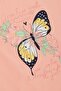 Girl's T-Shirt Butterfly Printed 10-16 Years, Salmon - 4