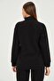 Maternity Front Zipper Pocket Mom Fit Soft Textured Thessaloniki Tracksuit Set Black - 5