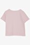 Girl's T-Shirt Text Printed Ribbed Age 8-14, Pink - 2