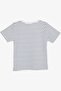 Girl's T-Shirt Striped Square Collar Embroidered 9-14 Years, White - 2