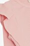 Girl's Long Sleeve T-Shirt with Shoulder Ruffle Age 3-7, Pink - 6