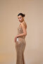 Celina Midi Bej Payet Elbise - 5