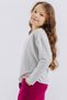 Girl's Long Sleeve T-Shirt Gilded Text Printed Heart 6-12 Years, Light Gray Melange - 2
