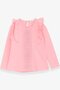 Girl's Long Sleeve T-Shirt with Laced Frills, Age 3-8, Powder