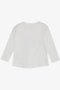 Girl's Long Sleeve T-Shirt with Sequin Heart Print, Ages 2-6, Ecru - 2