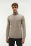 Men's Beige Color Turtleneck Knitwear Sweater