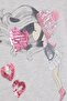 Girl's Long Sleeve T-Shirt with Sequin Heart Print, Ages 2-6, Beige Melange - 4
