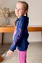 Fuchsia Tracksuit Set for Girls with Lettering Details on the Arms and Floral Print on the Front - 2