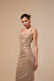 Celina Midi Bej Payet Elbise - 2