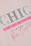 Girl's Long Sleeve T-Shirt with Glitter Text Printed Age 9-14, Powder - 4