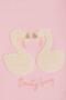 Girl's Long Sleeve T-shirt Embossed Swan Printed 2-6 Years Old, Pink - 4