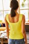 Women's Chick Yellow Thick Strap Summer Knitwear Blouse BLZ-19000853 - 5