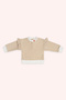 Baby Girl Stripe Patterned Beige Sweatshirt