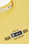 Boys' T-shirt with Logo and Text Printed, Ages 9-14, Yellow - 3