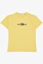 Boys' T-shirt with Logo and Text Printed, Ages 9-14, Yellow