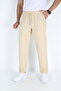 Beige Men's Hambez Elastic Comfortable Fit Cotton Sweatpants Bottom Pantalon