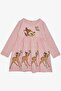 Girl's Long Sleeve Dress Cute Ceylan Printed 2-6 Years, Salmon Melange
