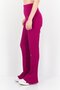 Women Ribbed Wide Leg Pants, Fushsia - 3