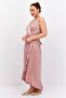 Women Belted Plain Wrap Dress, Pink - 3