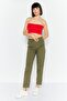 Women Regular Fit Solid Pant, Olive - 3