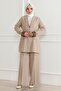 Leopard Patterned Suit Beige 19218