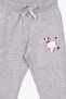 Baby Girl Sweatpants Cat Printed 6 Months-2 Years, Light Gray Melange - 3