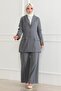 Leopard Patterned Suit Gray 19218 - 3