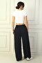 Women's Pleated Pocket Palazzo Trousers - 4