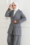 Leopard Patterned Suit Gray 19218 - 2