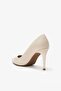 Gala Cream Genuine Leather Women's Heeled Shoes - 3