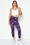Women Allover Printed Leggings, Purple - 4
