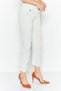 Women Boyfriend Fit Mid Waist No Stretch Jeans, Acid Blue - 4