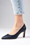 Beliz Genuine Leather Navy Blue Color Women's Stiletto Shoes - 2