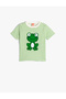 Short Sleeve Crew Neck Frog Printed Cotton T-Shirt
