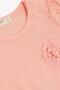 Baby Girl T-Shirt with Floral Embroidery, 9 Months-3 Years, Salmon - 3