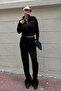 Black Spanish Leg Women's Tracksuit Set Mg2203 - 4